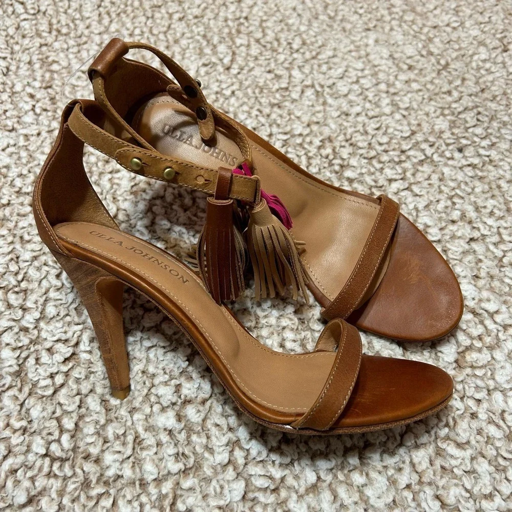 Ulla Johnson Luz Tassel High Heeled Leather Sandal​